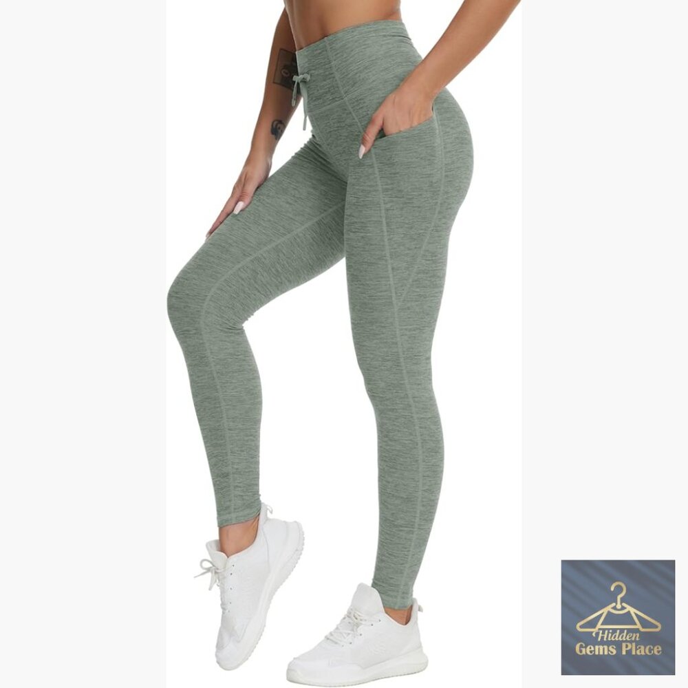 High Waist Yoga Leggings with Pockets Tummy Control Workout Pants
